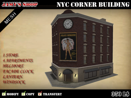 Second Life Marketplace - NYC CORNER BUILDING